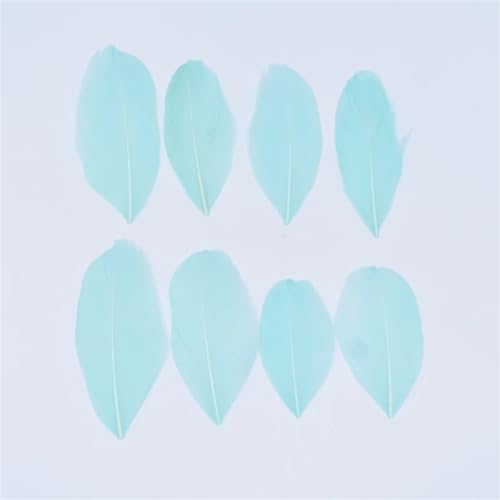 HKSDKABOP Handwerksdekoration mit Federn, Gänsefedern for die Schmuckherstellung, DIY-Handwerk, 5–8 cm, Mehrfarbig, Packung mit 20–200 Stück(Mint Gn,50Pcs) von HKSDKABOP