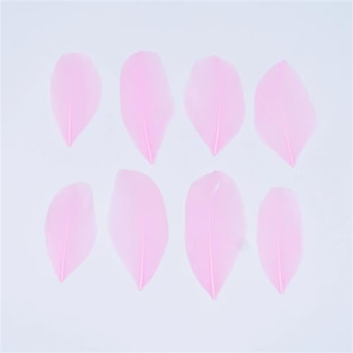 HKSDKABOP Handwerksdekoration mit Federn, Gänsefedern for die Schmuckherstellung, DIY-Handwerk, 5–8 cm, Mehrfarbig, Packung mit 20–200 Stück(Pink,50Pcs) von HKSDKABOP