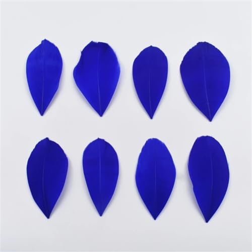 HKSDKABOP Handwerksdekoration mit Federn, Gänsefedern for die Schmuckherstellung, DIY-Handwerk, 5–8 cm, Mehrfarbig, Packung mit 20–200 Stück(Royal Blue,200Pcs) von HKSDKABOP