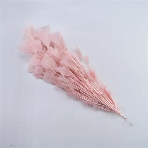 HKSDKABOP Handwerksdekoration mit Federn, Natürliche Truthahn-, Gans-, Fasanen-, Straußen-, Pfauenfedern, Federblumen, 1 Bund, Mehrfarbig, for Basteln, Schmuck, Hochzeitsdekorationen(Baby Pink) von HKSDKABOP