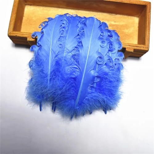 HKSDKABOP Handwerksdekoration mit Federn, Packung mit 20 Spire Gans Federn Multicolor 10-15cm DIY Handwerk Hochzeit Party Decor(Sky Blue) von HKSDKABOP