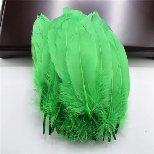 HKSDKABOP Handwerksdekoration mit Federn, Packung mit 20 natürlichen Gänsefedern, DIY-Dekoration, Mehrfarbig, 12,7–18,3 cm(Grass Gn) von HKSDKABOP