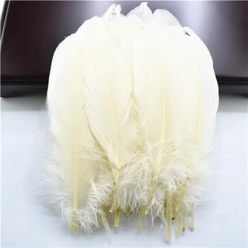 HKSDKABOP Handwerksdekoration mit Federn, Packung mit 20 natürlichen Gänsefedern, DIY-Dekoration, Mehrfarbig, 12,7–18,3 cm(White9) von HKSDKABOP
