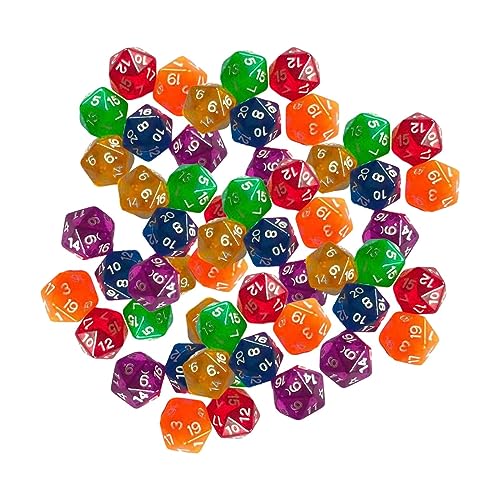 Polyedrische D20-Würfel, mehrseitig, für Partyspiele, Rollenspiele, transparent, 60 Stück Polyedrische D20-Würfel, mehrseitig, für Partyspiele, Rollenspiele, transparent, 60 Stück von HKWFKAWA