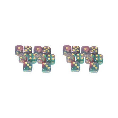 Polyedrische D6-Würfel-Set für Partygeschenke, Familientreffen, Café, Typ F, 2er-Set, 10 Stück von HKWFKAWA
