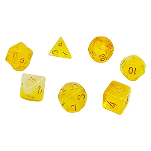 Polyedrische Würfel-Set, 7-teilig, D20, D12, D10, D8, D6, D4, Freizeit, Unterhaltung, Gelb Polyedrische Würfel-Set, 7-teilig, D20, D12, D10, D8, D6, D4, Freizeit, Unterhaltung, Gelb von HKWFKAWA