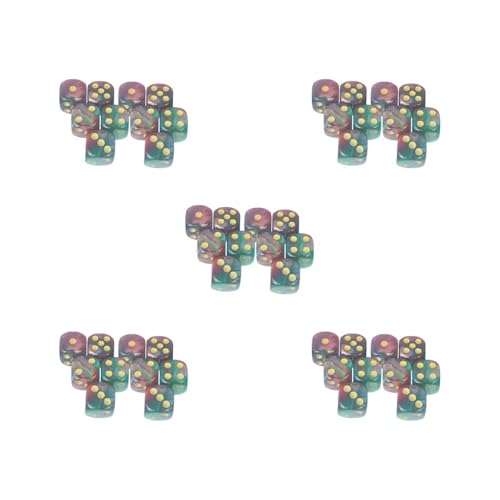 Polyedrisches D6-Würfel-Set für Partygeschenke, Familientreffen, Café, Typ F, 5er-Set, 10 Stück von HKWFKAWA