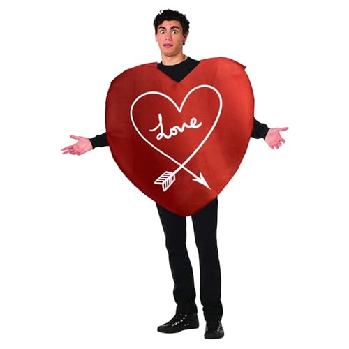 HKYFNNBW - Valentinstags-Amor-Kostüm, rotes herzförmiges Kostüm, Geburtstag, Jahrestag, Cosplay, Zubehör für Erwachsene (Set 1, Einheitsgröße) von HKYFNNBW