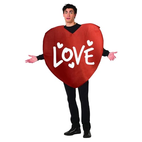 HKYFNNBW - Valentinstags-Amor-Kostüm, rotes herzförmiges Kostüm, Geburtstag, Jahrestag, Cosplay, Zubehör für Erwachsene (Set 3, Einheitsgröße) von HKYFNNBW