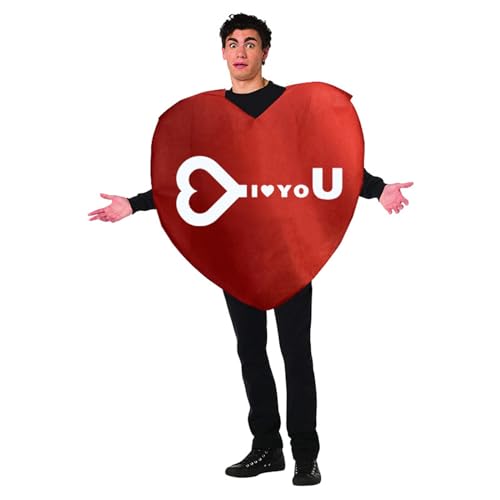 HKYFNNBW - Valentinstags-Amor-Kostüm, rotes herzförmiges Kostüm, Geburtstag, Jahrestag, Cosplay, Zubehör für Erwachsene (Set 4, Einheitsgröße) von HKYFNNBW