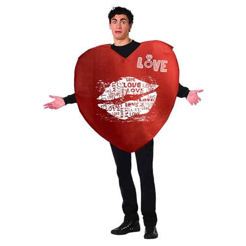 HKYFNNBW - Valentinstags-Amor-Kostüm, rotes herzförmiges Kostüm, Geburtstag, Jahrestag, Cosplay, Zubehör für Erwachsene (Set 6, Einheitsgröße) von HKYFNNBW