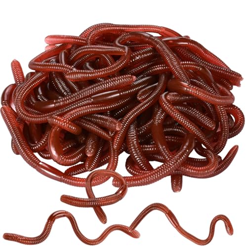HLARTNET 200 Stück Halloween-Regenwurm, Kunststoffwurm, weich, lebensecht, dehnbar, Gummi-Regenwürmer, Trickspielzeug für Halloween, Aprilscherz, Party, 17,8 cm HLARTNET 200 Stück Halloween-Regenwurm, Kunststoffwurm, weich, lebensecht, dehnbar, Gummi-Regenwürmer, Trickspielzeug für Halloween, Aprilscherz, Party, 17,8 cm von HLARTNET