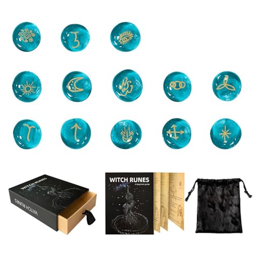 HLBEST 13pcs Glass Runes Stein Unregelmäßige Wahrsagungs Runes Stein Mit Anweisungen Und Aufbewahrungstasche Heilungsdekoration Set Mit Anweisungen Und Aufbewahrungstasche HLBEST 13pcs Glass Runes Stein Unregelmäßige Wahrsagungs Runes Stein Mit Anweisungen Und Aufbewahrungstasche Heilungsdekoration Set Mit Anweisungen Und Aufbewahrungstasche von HLBEST