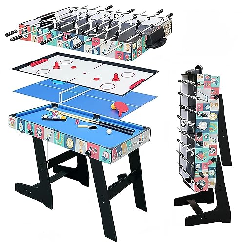 4 in 1 Multifunktionstisch Spieltisch Klappbar Tischkicker Spieletisch Multi Spieltisch Kicker Tischfußball Billardtisch Hockeytisch Tischtennistisch Geburtstag Weihnachten Geschenke 121.5x61x81.5CM 4 in 1 Multifunktionstisch Spieltisch Klappbar Tischkicker Spieletisch Multi Spieltisch Kicker Tischfußball Billardtisch Hockeytisch Tischtennistisch Geburtstag Weihnachten Geschenke 121.5x61x81.5CM von HLC