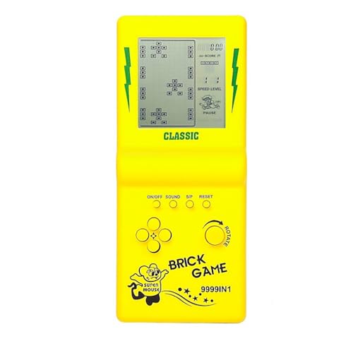 3,5-Zoll-Großbild-Ziegel Spielkonsole Baustein Spiel Renn- / Panzerspiel eingebaute 23 Klassische Spiele nostalgisches Puzzle (Gelb) von HLF