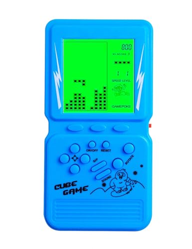 HLF Retro Ziegel Spielkonsole großer Bildschirm mit grüner Hintergrundbeleuchtung eingebaute 25 Multi-Mode Spiele Geschwindigkeit und Schwierigkeit einstellbare (Blue) HLF Retro Ziegel Spielkonsole großer Bildschirm mit grüner Hintergrundbeleuchtung eingebaute 25 Multi-Mode Spiele Geschwindigkeit und Schwierigkeit einstellbare (Blue) von HLF