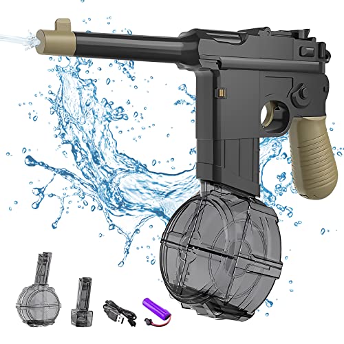 HLJS Elektrische Wasserpistole 434CC + ​​58CC Automatische Spritzpistolen Bis zu 32 Fuß Reichweite Stärkster Wasserpistole für Erwachsene und Kinder Sommerschwimmbad Strand im Freien von HLJS