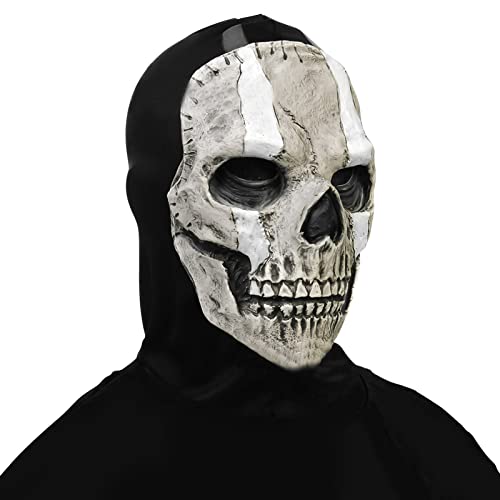 Ghost Maske Schädel Vollmaske Halloween Maske Cosplay Totenkopf Maske Erwachsene Gruselige Vollkopf 3D Skelett Helm Aus NatüRlich Latex FüR Cosplay Halloween Party Totenkopf Kopfbedeckung (A) von HLJS