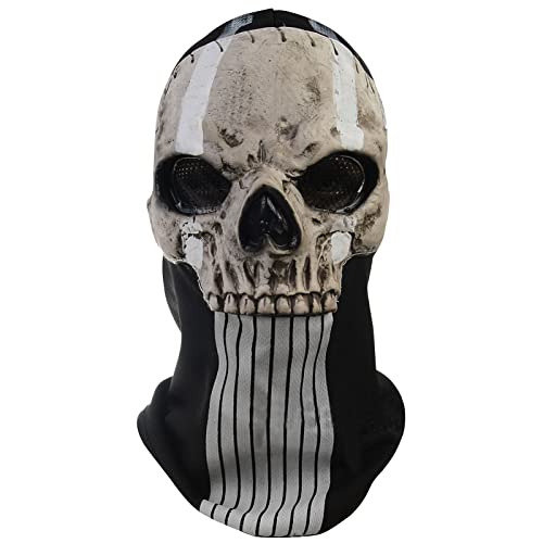Ghost Maske Schädel Vollmaske Halloween Maske Cosplay Totenkopf Maske Erwachsene Gruselige Vollkopf 3D Skelett Helm Aus NatüRlich Latex FüR Cosplay Halloween Party Totenkopf Kopfbedeckung (B) von HLJS