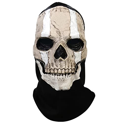 Ghost Maske Schädel Vollmaske Halloween Maske Cosplay Totenkopf Maske Erwachsene Gruselige Vollkopf 3D Skelett Helm Aus NatüRlich Latex FüR Cosplay Halloween Party Totenkopf Kopfbedeckung (C) von HLJS