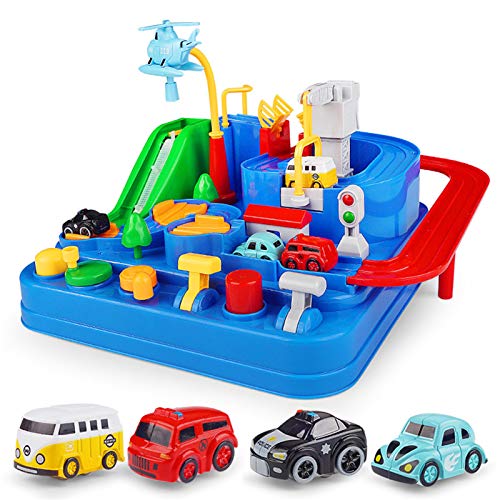 HLJS Car Adventure Toys, Car Rescue Adventure Toy, 2 In 1 Track Cars Spielzeug, Auto-Abenteuerspielzeug FüR Eltern-Kind-Interaktion von HLJS