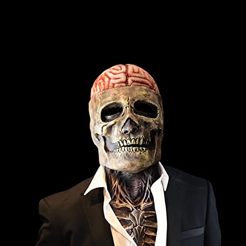 HLJS Halloween Maske Totenkopf Maske Mit Beweglichem Kiefer, Atmungsaktiv Grusel Skelett Maske FüR Karneval Halloween Cosplays Feste Und Carnival Partys (rot) von HLJS