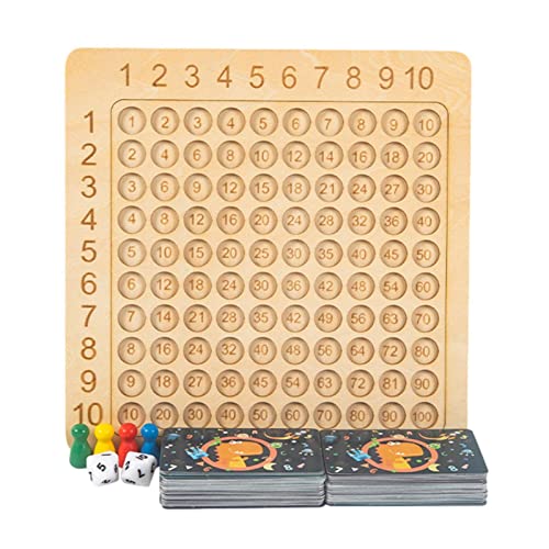 Montessori-Multiplikationsbrett Holz Multiplikation Schachbrett Multiplikationsübung Brettspiel Kinder Einmaleins Stressabbau Zappeln Lernspiel Spielzeug Lernspielzeug für Kinder von HLJS