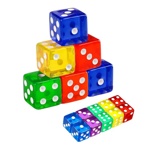 10-teiliges Würfel-Set für Tischspiele, 6-seitiges Casino, transparent, Acryl, klare quadratische Ecken, klein, für Geburtstagsparty, Bar, Stapeln, Brettspiele, 10 Stück 10-teiliges Würfel-Set für Tischspiele, 6-seitiges Casino, transparent, Acryl, klare quadratische Ecken, klein, für Geburtstagsparty, Bar, Stapeln, Brettspiele, 10 Stück von HLMYER