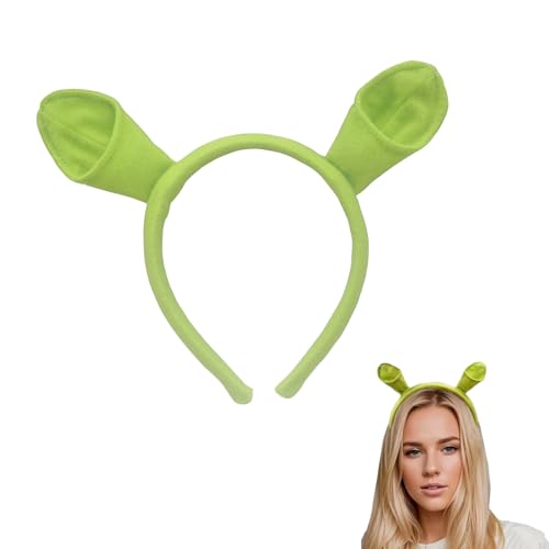 HLMYER 1 x grünes Stirnband, Ohren des grünen Monsters, Monster-Kostüm, grüne Ohren, Cosplay-Kostüm, Stirnband, Halloween, Weihnachten, Stirnbänder, Cosplay-Kostüme, Stirnbänder, Party, Tierohren von HLMYER