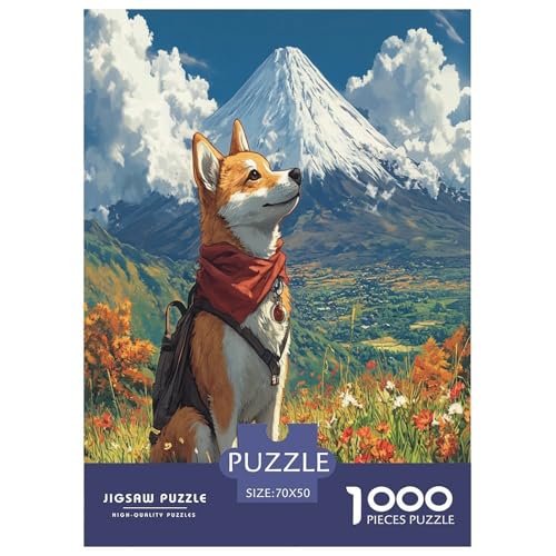 Akita Hund Puzzle 1000-teilige Schwer Puzzle Spielzeug Pädagogisches Spiel Impossible Herausforderung Spielzeug Für Erwachsene Und Kinder in Bewährter 70x50cm/1000pcs von HLXZMCVBT