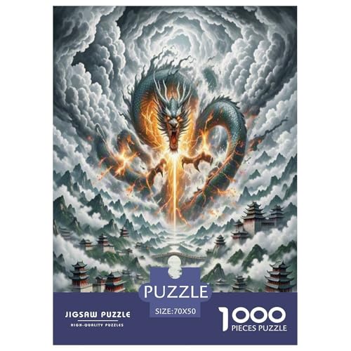 Der Drache Puzzle 1000 Teile Schwer Puzzle Spielzeug Lernspiel Impossible Herausforderungsspielzeug Für Erwachsene Kinder 70x50cm/1000pcs von HLXZMCVBT