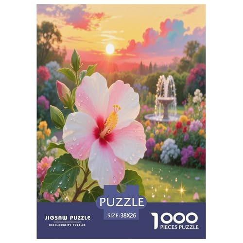 Der Hibiscus Syriacus Puzzle 1000-teilige Schwer Puzzle Spielzeug Lernspiel Impossible Herausforderung Spielzeug Für Erwachsene Und Kinder Ab 14 Jahren 38x26cm/1000pcs von HLXZMCVBT