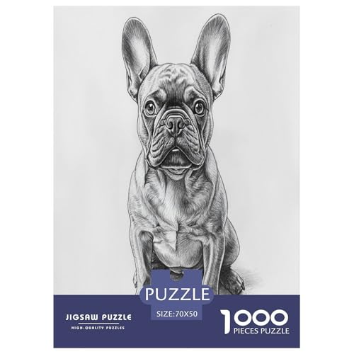 Französische BullHundge Puzzle 1000 Teile Schwer Puzzle Spielzeug Pädagogisches Spiel Impossible Herausforderung Spielzeug Für Erwachsene Und Kinder Ab 14 Jahren 70x50cm/1000pcs von HLXZMCVBT