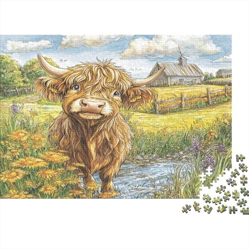 Hochlandrinder Puzzle 1000 Teile Erwachsene, Puzzlespiel Jigsaw Puzzles Erwachsenen Puzzlespiel Puzzel 1000pcs (75x50cm) von HLXZMCVBT