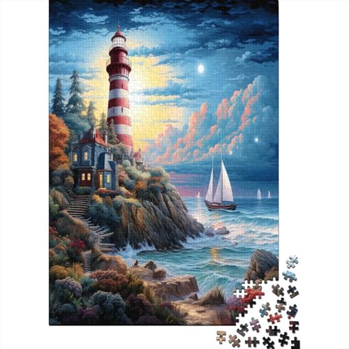 Leuchtturm 1000 Teile Puzzle Erwachsene Schwieriges Schwer Puzzle Für Erwachsene Und Kinder Ab 14 Jahren Puzzel 1000pcs (75x50cm) Klassisch Karton Jigsaw von HLXZMCVBT