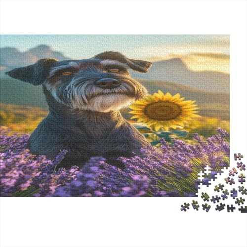 Schnauzer Puzzles1000 Teile, Puzzle Für Erwachsene, Geschicklichkeitsspiel Für Die Ganze Familie, Klassische Puzzle,Geburtstagsgeschenk Erwachsenen Puzzlespiel Puzzel 1000pcs (75x50cm) von HLXZMCVBT