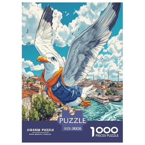 Seemöwe Puzzle 1000-teilige Schwer Puzzle Spielzeug Pädagogisches Spiel Impossible Herausforderung Spielzeug Für Erwachsene Und Kinder Ab 12 Jahren 38x26cm/1000pcs von HLXZMCVBT