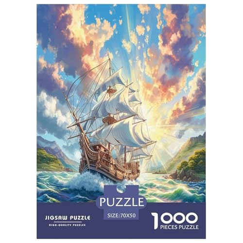 Segelschiff Puzzles 1000 Teile Schwer Puzzle Spielzeug Pädagogisches Spiel Impossible Herausforderungsspielzeug Für Erwachsene Und Kinder Ab 12 Jahren 70x50cm/1000pcs von HLXZMCVBT