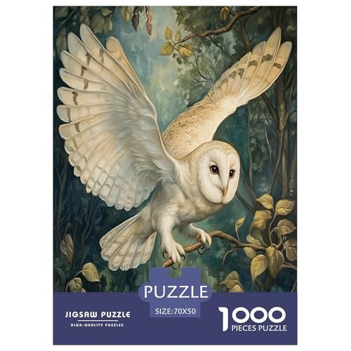 Weiße Eule Puzzles 1000 Teile Schwer Puzzle Spielzeug Lernspiel Impossible Herausforderungsspielzeug Für Erwachsene Und Kinder Ab 14 Jahren 70x50cm/1000pcs von HLXZMCVBT