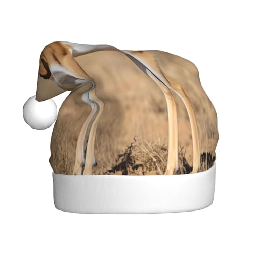Antilope auf dem Grasland Weihnachtsmütze, Nikolausmützen für Erwachsene, Samt, Komfort-Hut für Neujahr, festliche Party Antilope auf dem Grasland Weihnachtsmütze, Nikolausmützen für Erwachsene, Samt, Komfort-Hut für Neujahr, festliche Party von HMBGFW