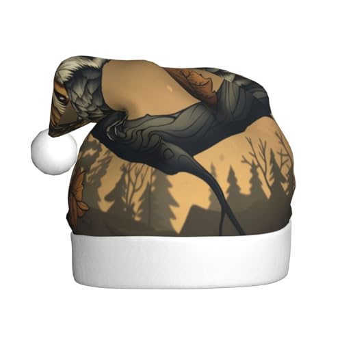 Eule auf einem Ast Weihnachtsmütze, Nikolausmützen für Erwachsene, Samt, bequem, für Neujahr, festliche Party Eule auf einem Ast Weihnachtsmütze, Nikolausmützen für Erwachsene, Samt, bequem, für Neujahr, festliche Party von HMBGFW