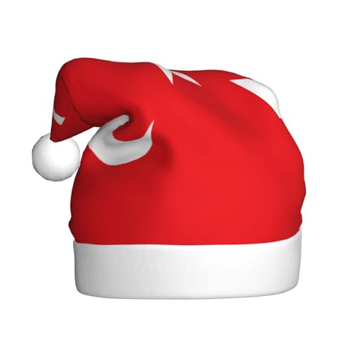 Flagge der Türkei Weihnachtsmütze, Nikolausmützen für Erwachsene, Samt, Komforthut für Neujahr, festliche Party Flagge der Türkei Weihnachtsmütze, Nikolausmützen für Erwachsene, Samt, Komforthut für Neujahr, festliche Party von HMBGFW