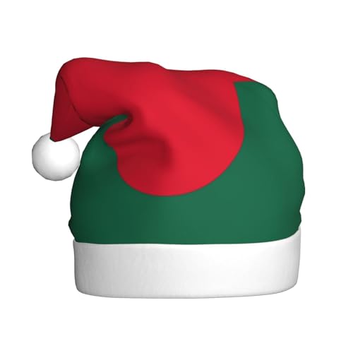 Flagge von Bangladesch Weihnachtsmütze, Nikolausmützen für Erwachsene, Samt, Komforthut für Neujahr, festliche Party Flagge von Bangladesch Weihnachtsmütze, Nikolausmützen für Erwachsene, Samt, Komforthut für Neujahr, festliche Party von HMBGFW