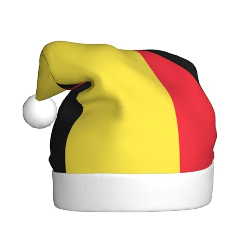 Flagge von Belgien Weihnachtsmütze, Weihnachtsmannmützen für Erwachsene, Samt, Komforthut für Neujahr, festliche Party Flagge von Belgien Weihnachtsmütze, Weihnachtsmannmützen für Erwachsene, Samt, Komforthut für Neujahr, festliche Party von HMBGFW
