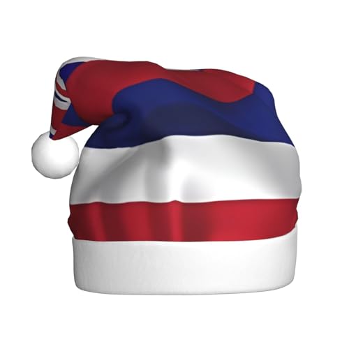 Flagge von Hawaii Amerikanische Weihnachtsmütze, Nikolausmützen für Erwachsene, Samt, Komfort-Hut für Neujahr, festliche Party Flagge von Hawaii Amerikanische Weihnachtsmütze, Nikolausmützen für Erwachsene, Samt, Komfort-Hut für Neujahr, festliche Party von HMBGFW