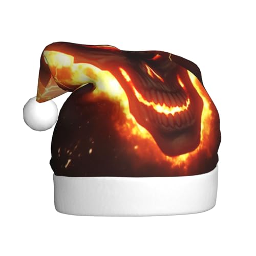 Flameskull Weihnachtsmütze, Nikolausmützen für Erwachsene, Samt, Komfortmütze für Neujahr, festliche Party Flameskull Weihnachtsmütze, Nikolausmützen für Erwachsene, Samt, Komfortmütze für Neujahr, festliche Party von HMBGFW