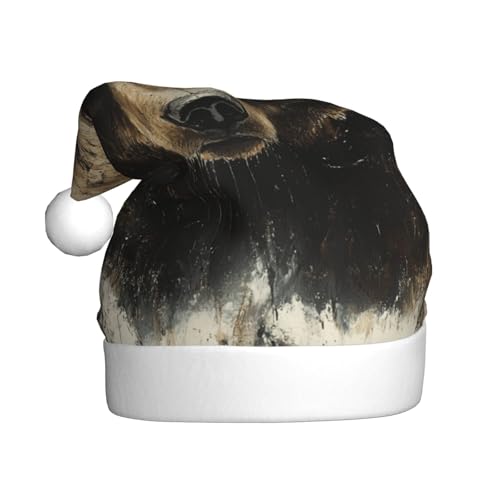 Grizzly Bär Weihnachtsmütze, Weihnachtsmannmützen für Erwachsene, Samt, Komfort-Hut für Neujahr, festliche Party Grizzly Bär Weihnachtsmütze, Weihnachtsmannmützen für Erwachsene, Samt, Komfort-Hut für Neujahr, festliche Party von HMBGFW