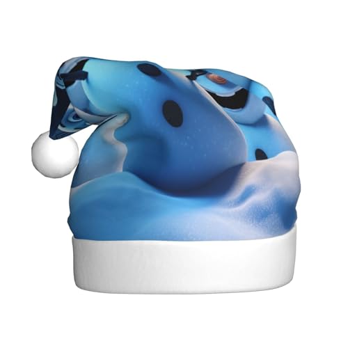 Happy Christmas Schneemann Weihnachtsmütze, Nikolausmützen für Erwachsene, Samt, Komfortmütze für Neujahr, festliche Party von HMBGFW