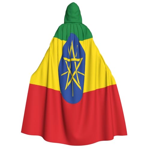 Kapuzenumhang mit Flagge von Äthiopien, extra groß, für Herren und Damen, Halloween-Umhang, Cosplay-Kostüm Kapuzenumhang mit Flagge von Äthiopien, extra groß, für Herren und Damen, Halloween-Umhang, Cosplay-Kostüm von HMBGFW