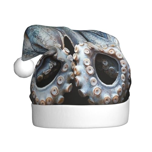 Octopuses Weihnachtsmütze, Nikolausmützen für Erwachsene, Samt, bequem, für Neujahr, festliche Party Octopuses Weihnachtsmütze, Nikolausmützen für Erwachsene, Samt, bequem, für Neujahr, festliche Party von HMBGFW